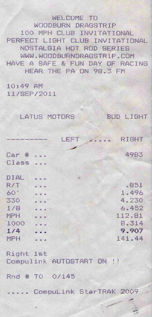 1990  Audi Coupe Quattro Timeslip Scan