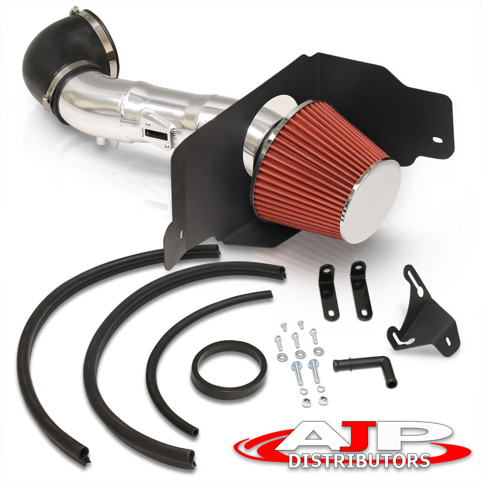 Polish Cold Air Intake Induction + Heat Shield For 2005-2009 Ford Mustang V8 4.6
