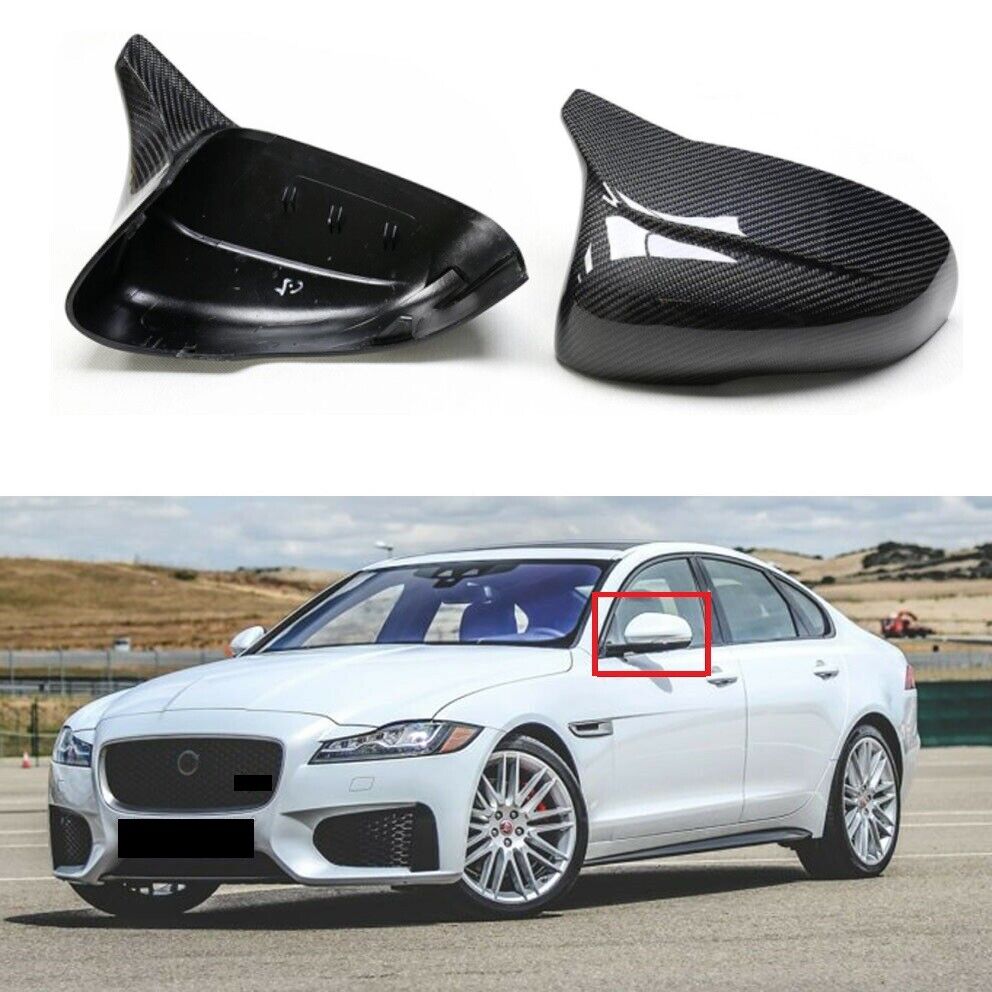 Carbon Fiber Replaced Mirror Cover Caps For Jaguar XE XEL XF XFL XJ XK 2011-2020