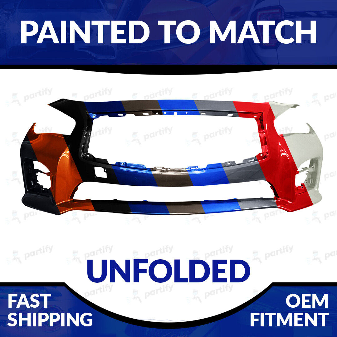 NEW Painted Front Bumper For 2014-2017 Infiniti Q50 Sport W/O Sensor Holes