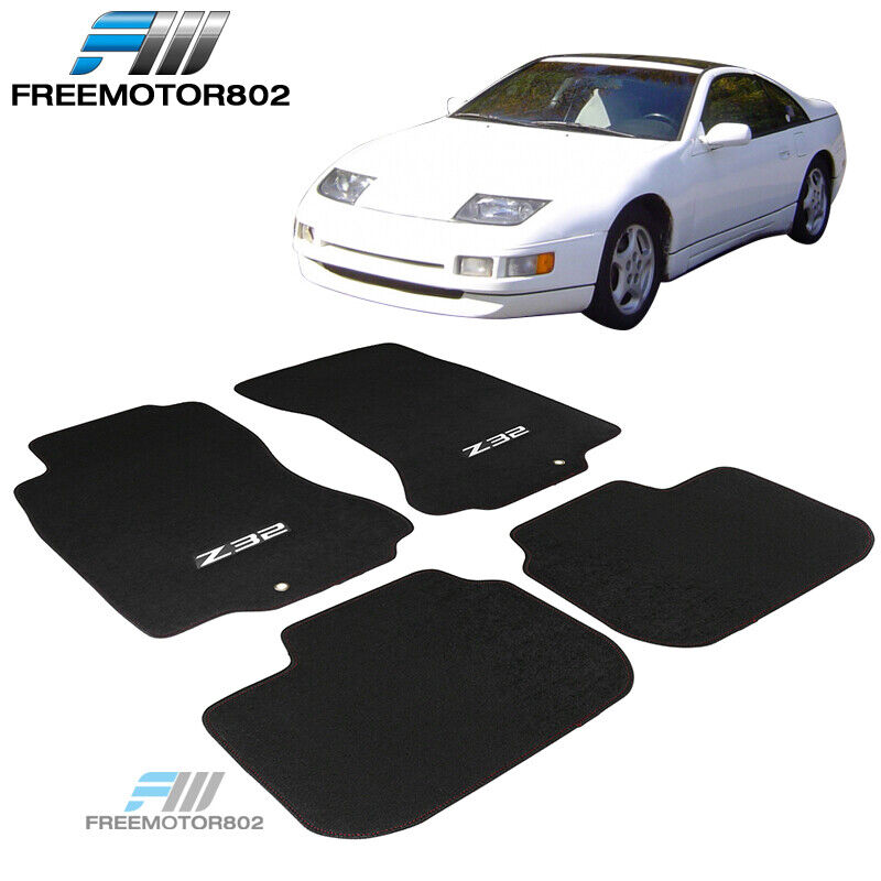 For 90-96 Nissan 300ZX Z32 Logo Coupe OE Front Rear Floor Mats Carpet Nylon 4PC