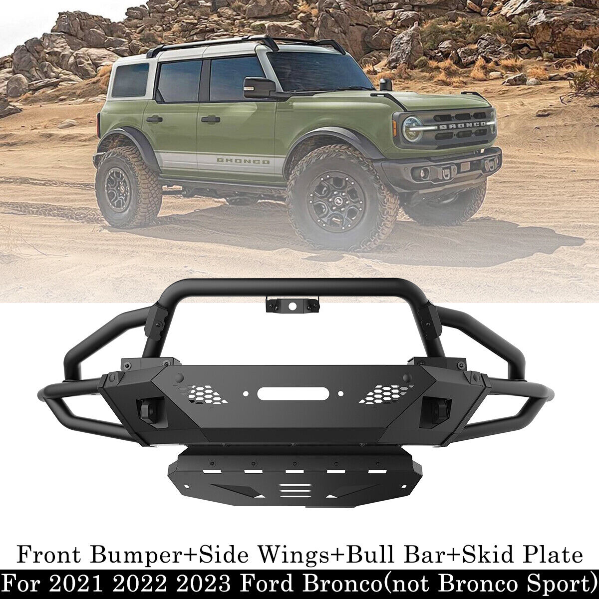 Front Bumper For 2021-2024 Ford Bronco Off-road Bronco Modular Front Bumper