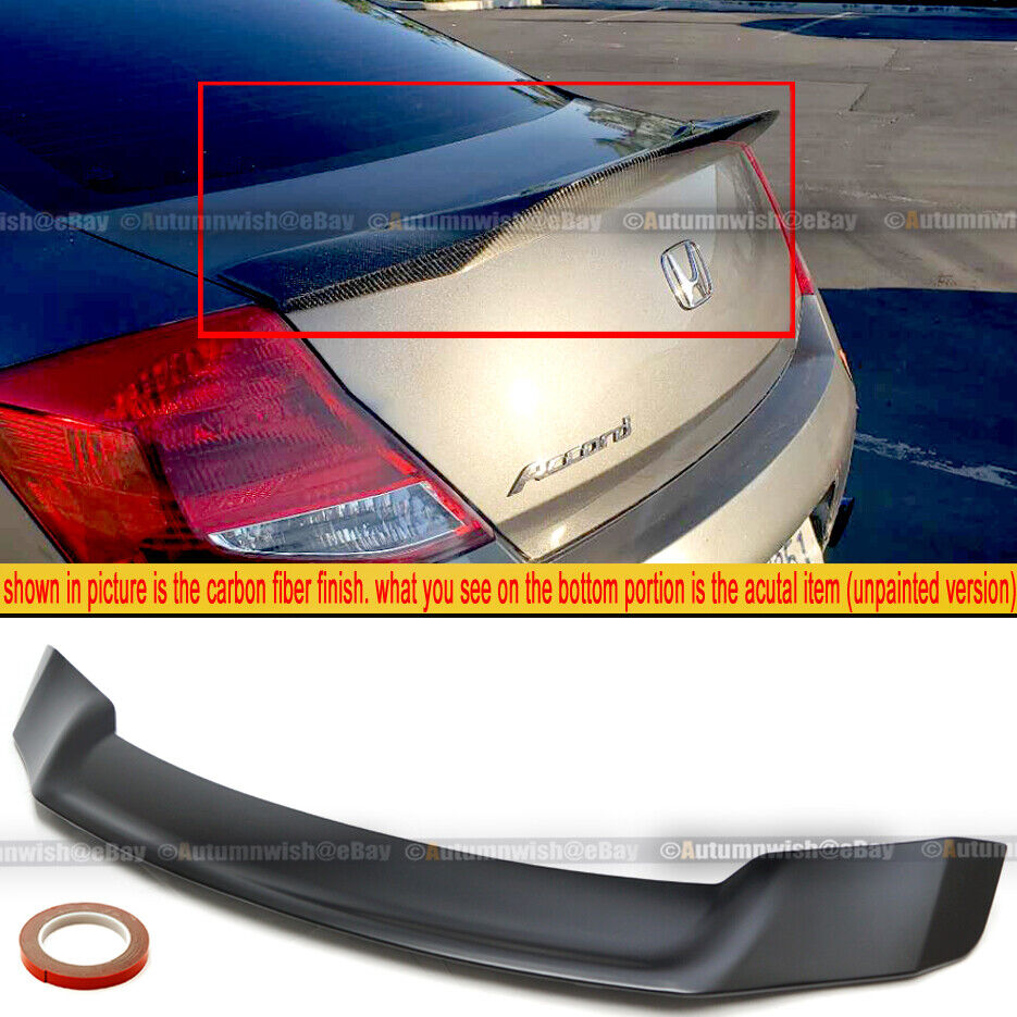 For 08-12 Accord 2DR Coupe DuckBill HighKick Unpainted Trunk Lip Wing Spoiler