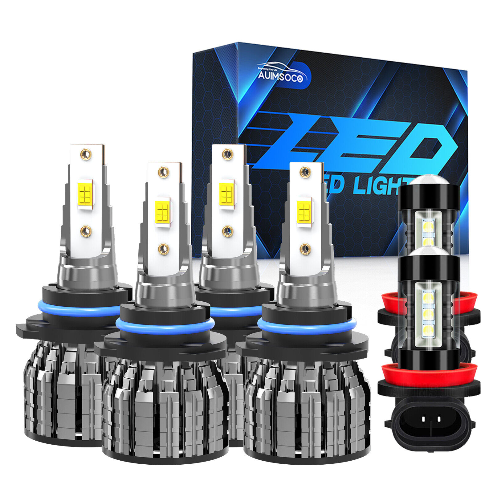 For Dodge Dart 2016 6000K LED Headlight High/Low Beam Fog Lights Bulbs Combo 4x