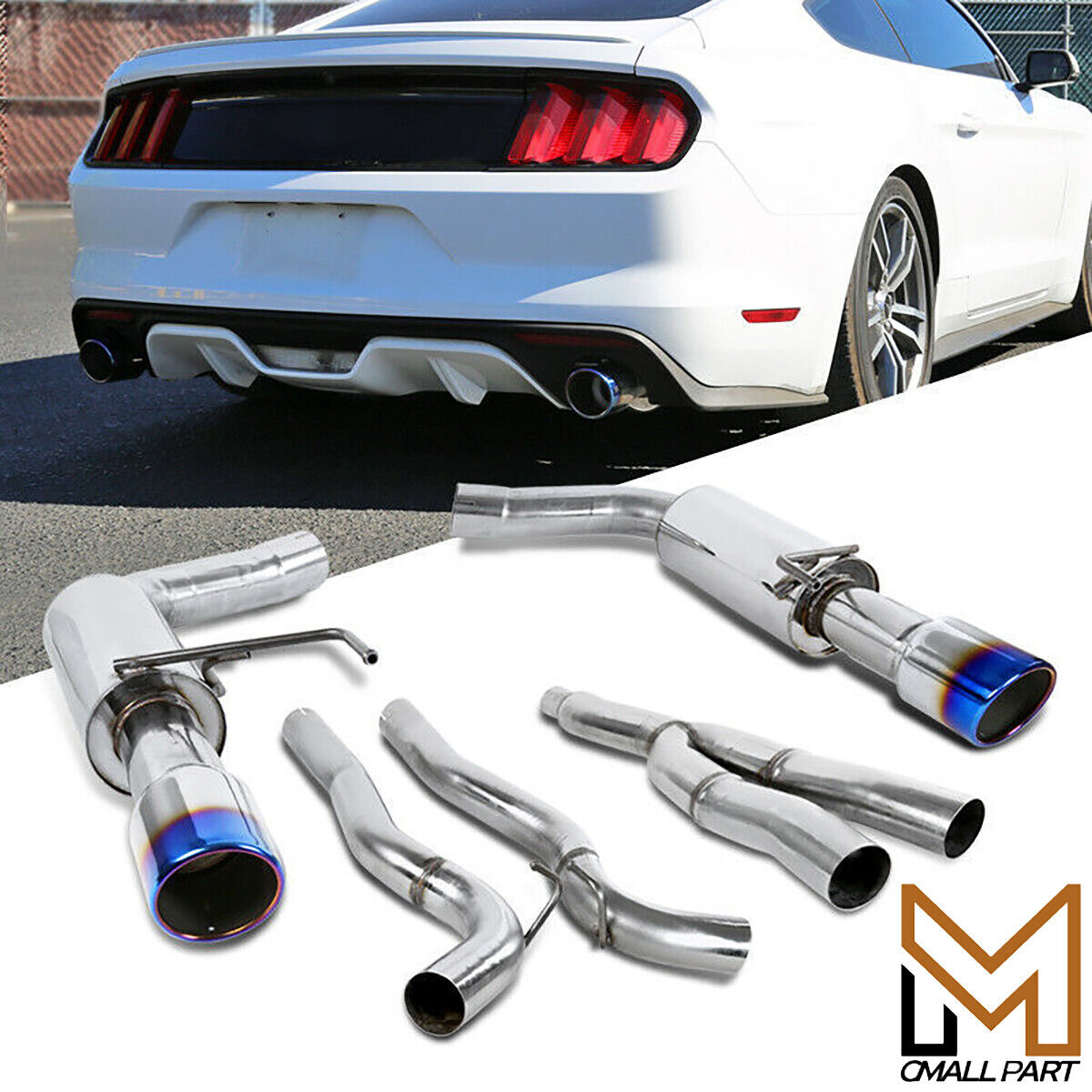 NEW Catback Exhaust Fits 2015-2021 Ford Mustang 2.3L EcoBoost Burnt Tip Kit US