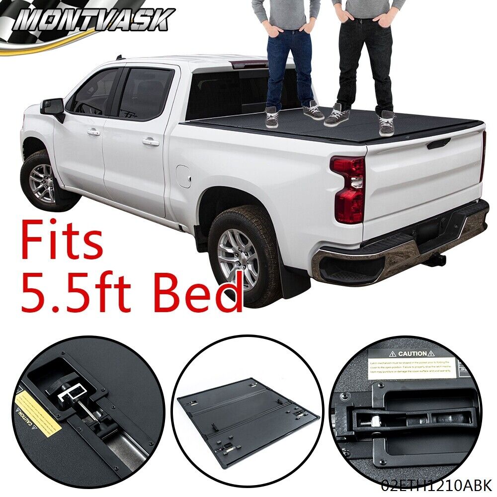 Fit For 2015-2022 Ford F-150 Pickup 5.5ft Short Bed Hard Tri-Fold Tonneau Cover