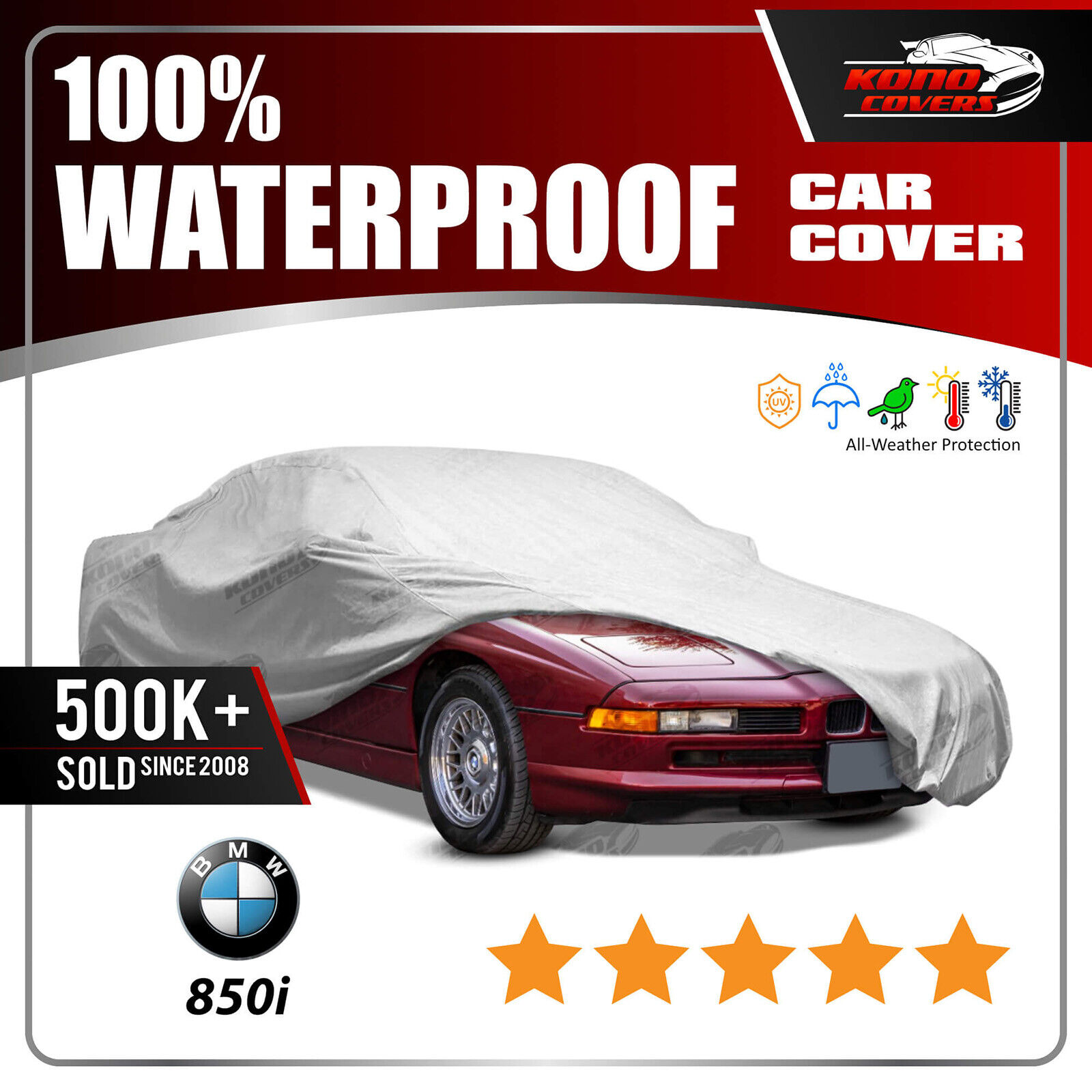 Bmw 850I 6 Layer Waterproof Car Cover 1991 1992