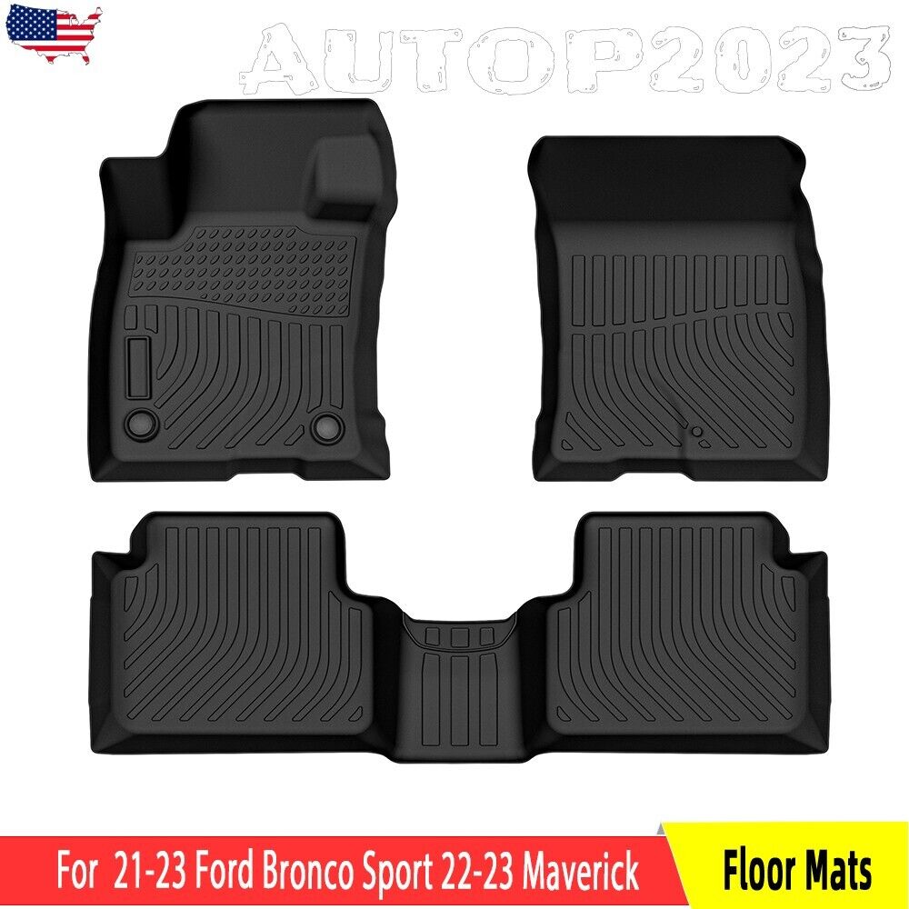 All Weather Floor Mats for 2021-2024 Ford Bronco Sport 2022-2024 Ford Maverick
