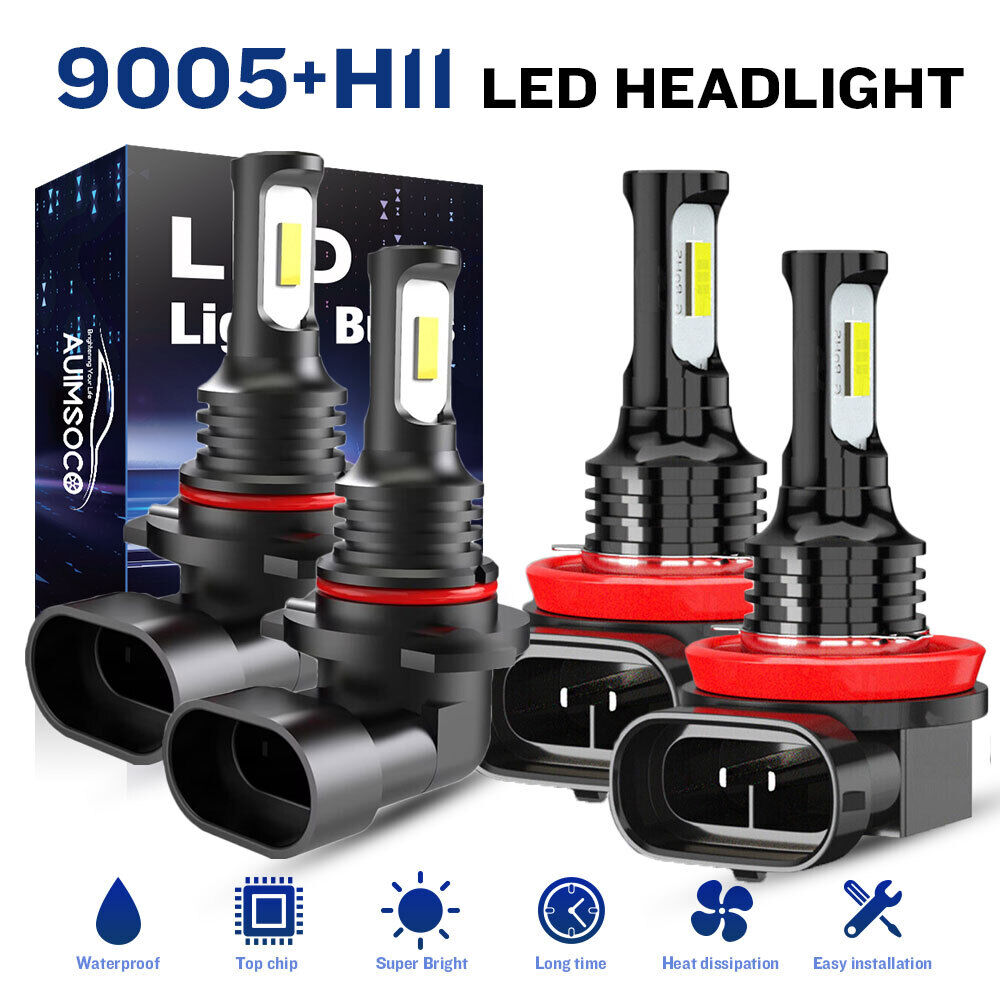 For Chevy Suburban Tahoe Avalanche 2007-2014 9005 H11 LED Headlights Bulbs Kit