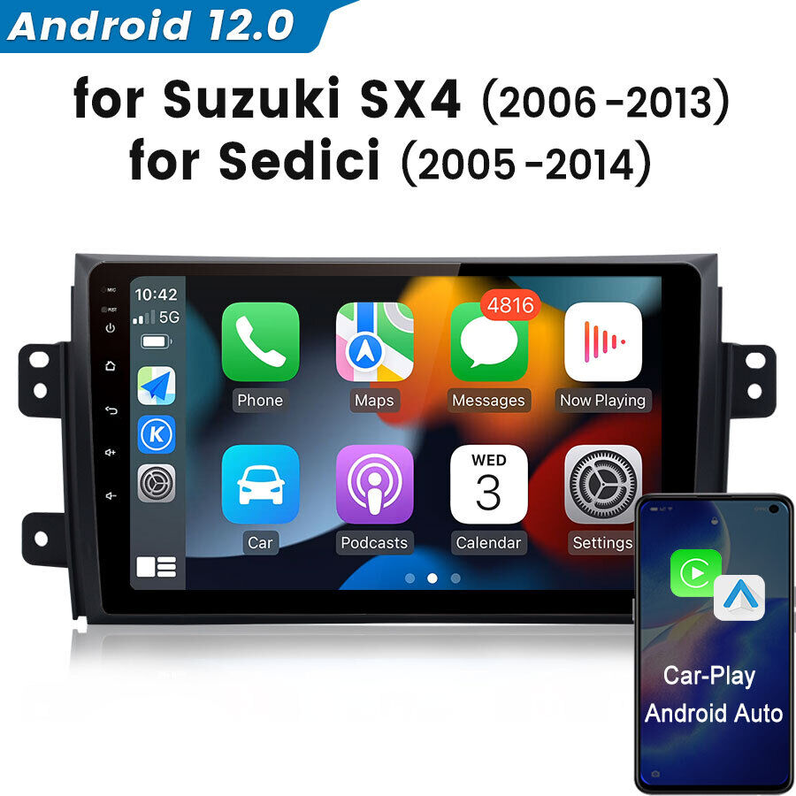 For Suzuki SX4 2006-2013 1+32GB Carplay Android 12 Car Stereo Radio GPS Navi RDS