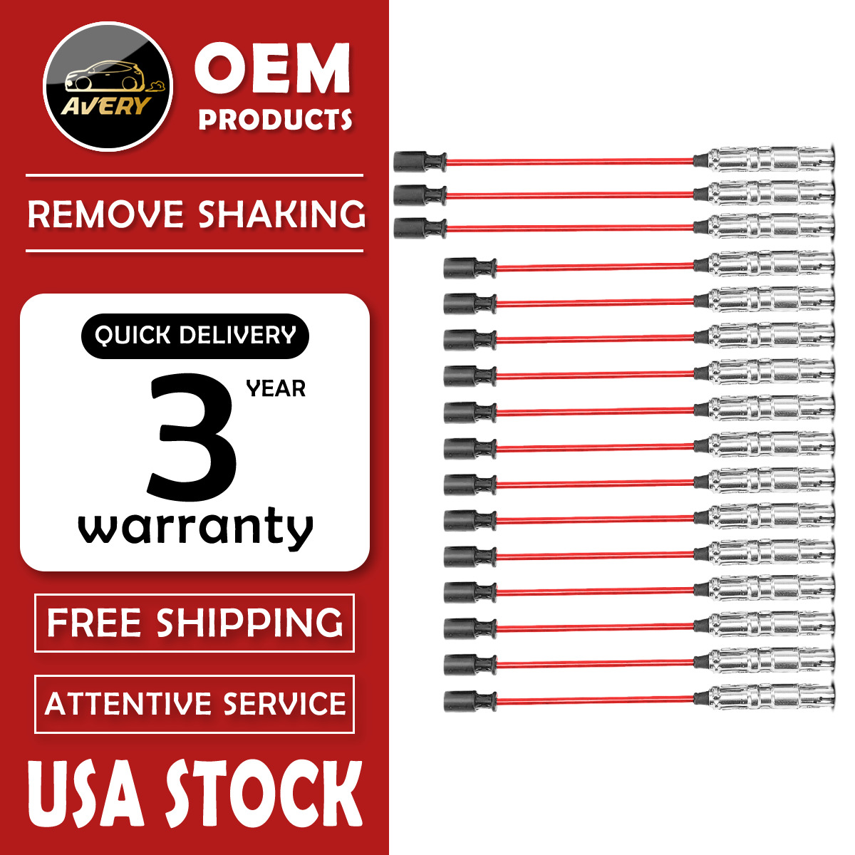 16 Spark Plug Wires for Mercedes-Benz C43 AMG SL55 CLK430 CLS500 E430 ML430 S430