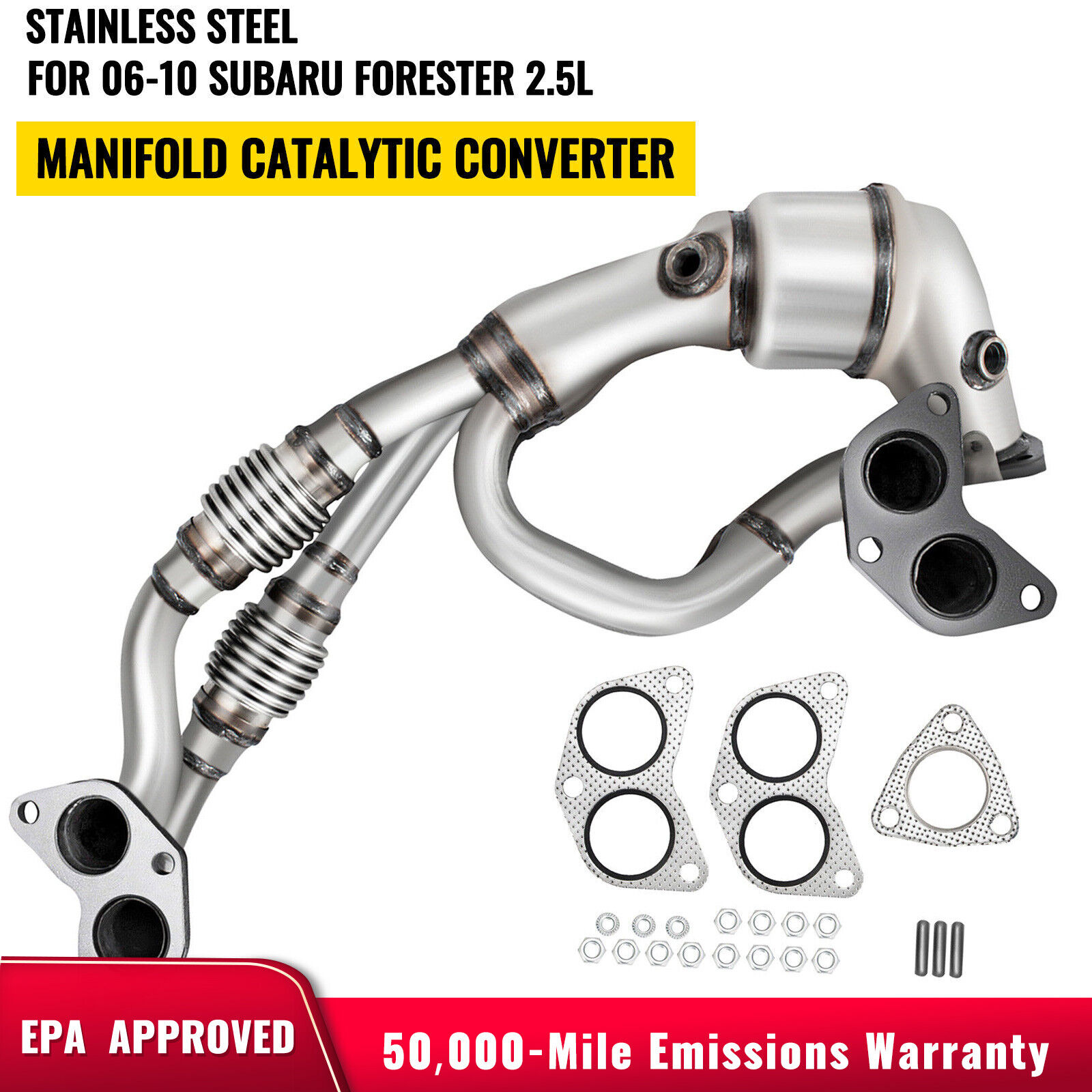 Exhaust Manifold Catalytic Converter fit Impreza Legacy 2006 2007 2008-2010 2.5L