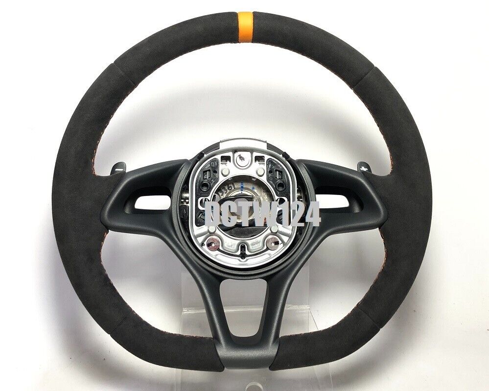 Thick padding alcantara wrap steering wheel McLaren MP4 570S 650S 675LT Orange