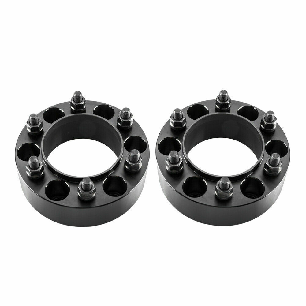 (2) 2\'\' 6 Lug Black Hubcentric Wheel Spacers Adapters 6x5.5 for Toyota Tacoma