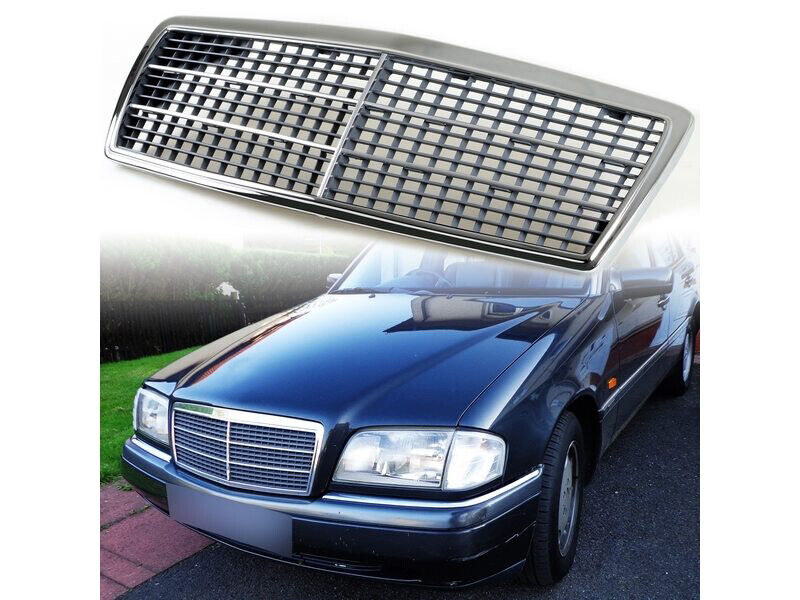Front Grille ABS Grill For Mercedes Benz W202 C-Class C220 C230 C280 C36 94-00