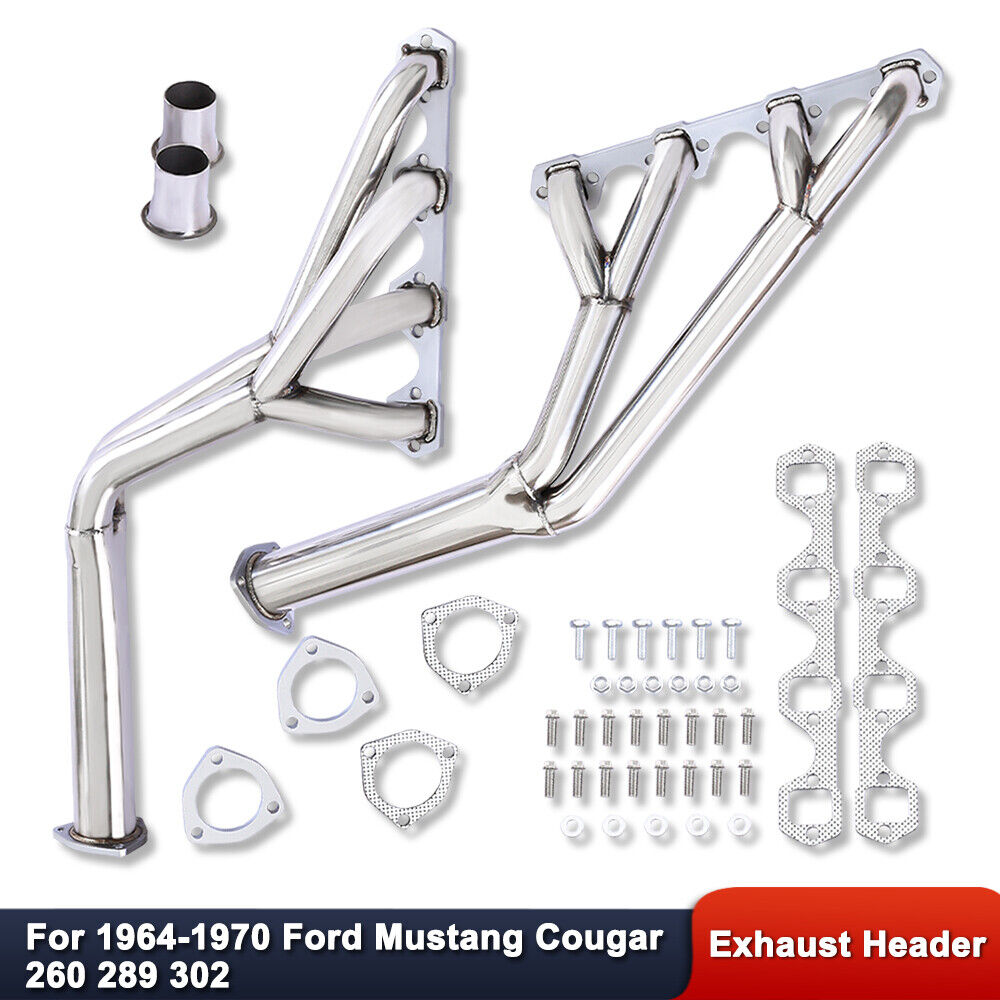 For Ford Mustang Cougar 260 289 302 64-70 Stainless Steel Exhaust Headers TRI-Y
