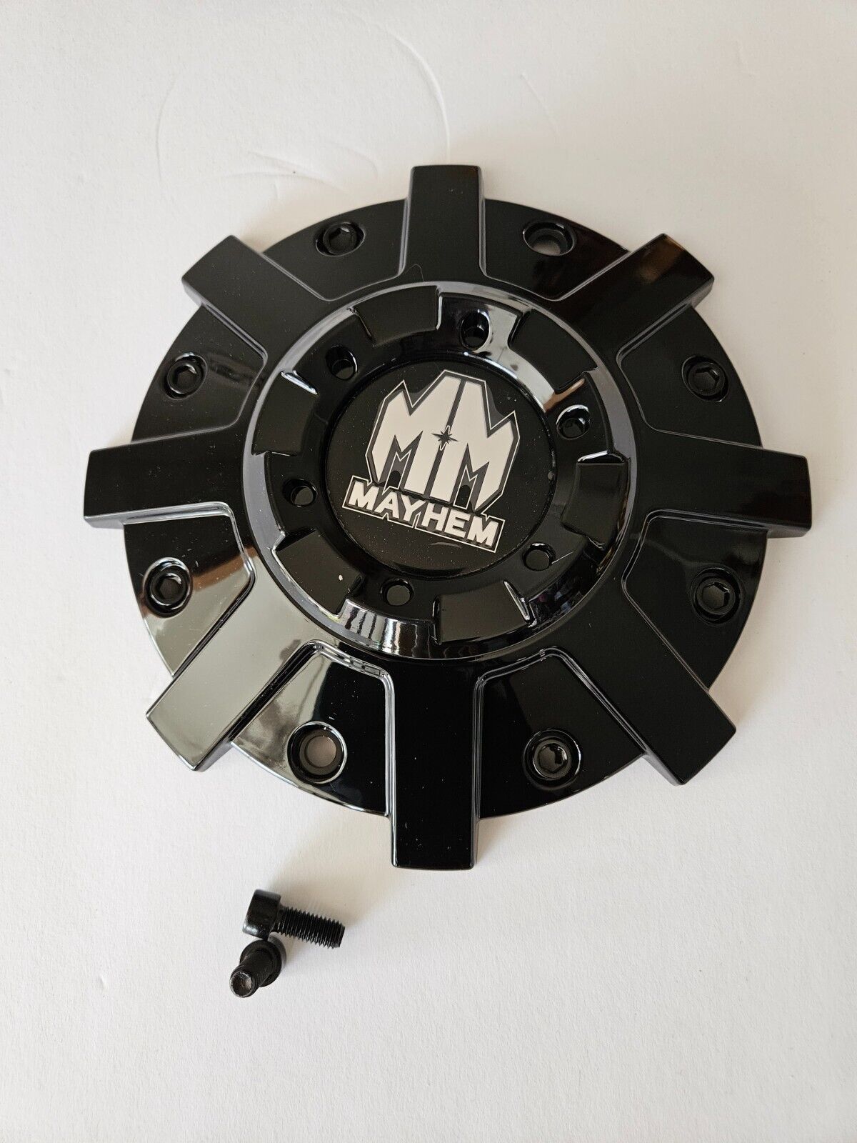 Mayhem wheel rim center cap combat Arsenal 8104 8105 gloss black C108104B screws