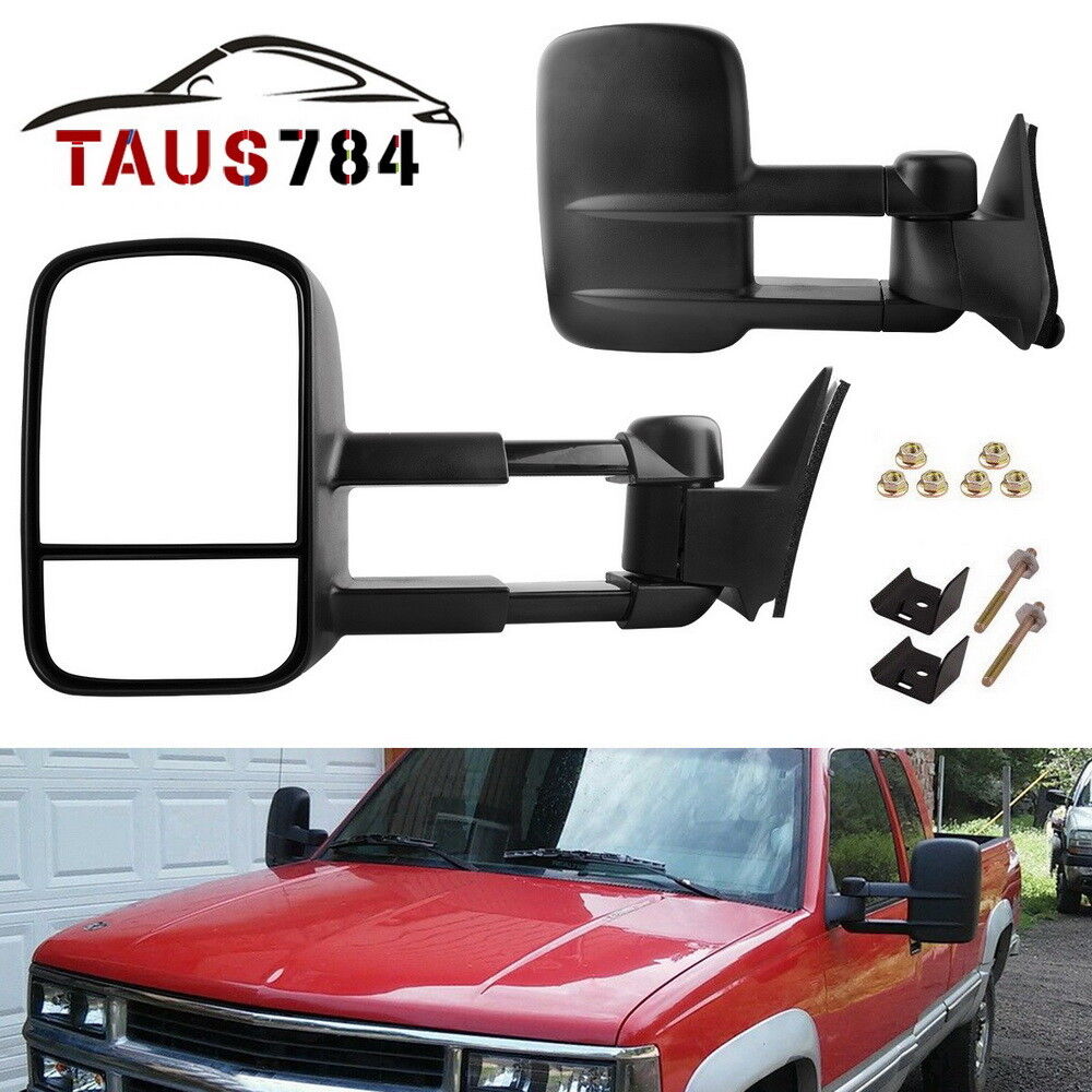 Pair Manual Tow Mirrors for 88-98 Chevy GMC C/K 1500 2500 3500 Pickup Trailer