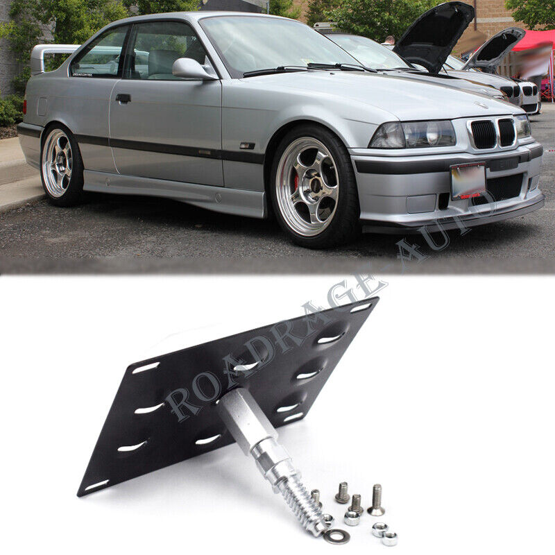 Tow Hook Hole Cover License Plate Bracket Mount Holder For 92-98 BMW E36 3Series