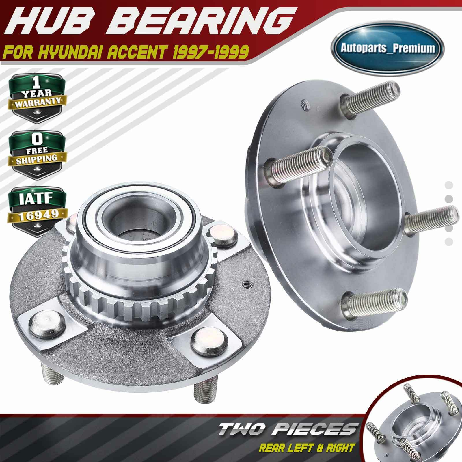 2x New Rear Left & Right Wheel Bearing Hub Assembly for Hyundai Accent 1997-1999