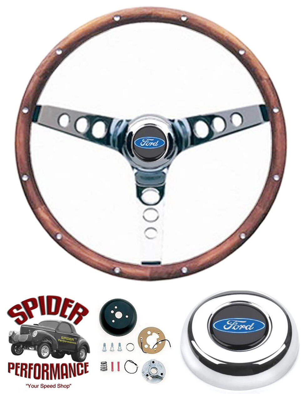 1968-1969 Torino steering wheel BLUE OVAL 13 1/2\