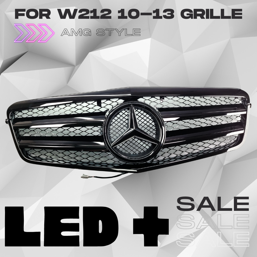 W212 LED glossy grille for Mercedes E350 E550 2010-2013 upgrade parts E63 AMG