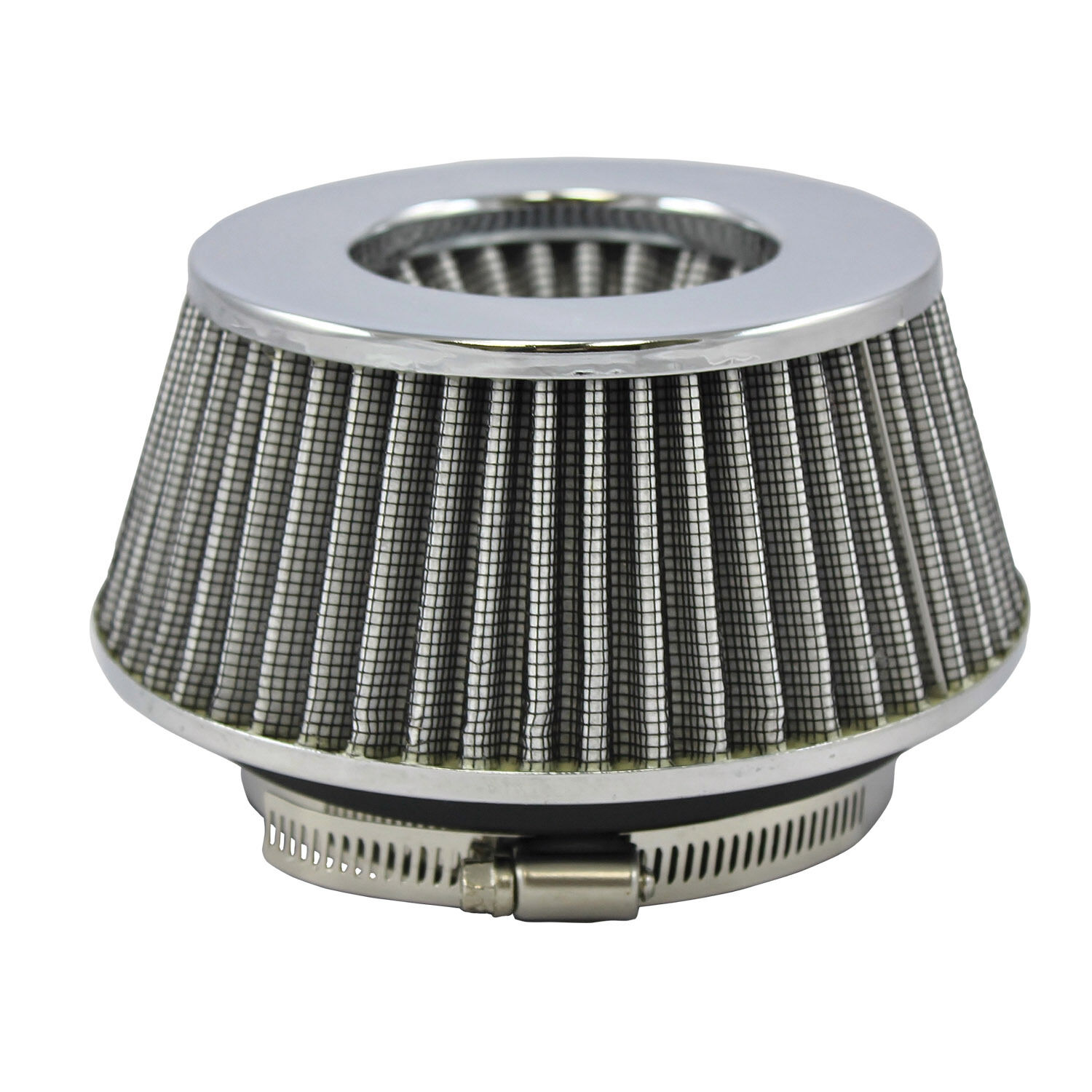 Small White Universal Cone Intake Air Filter 2.65\