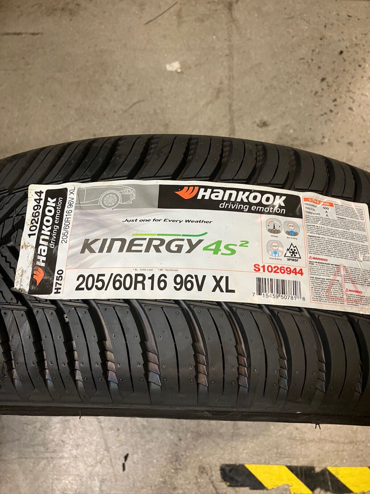 4 New 205 60 16 Hankook Kinergy 4S2 Tires