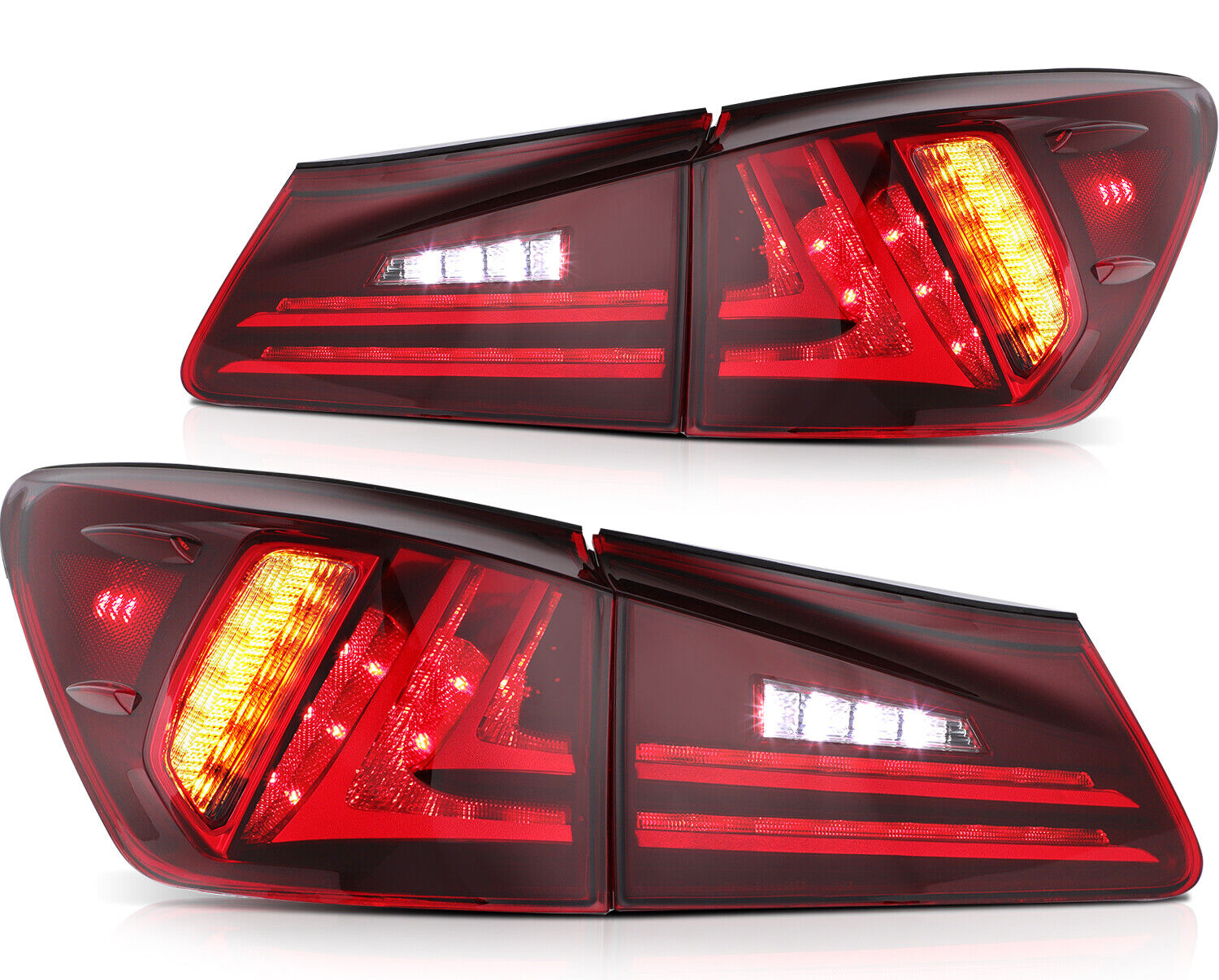 Taillights For 2006-2012 Lexus IS250 IS350 Rear Red Light Pair Replacement