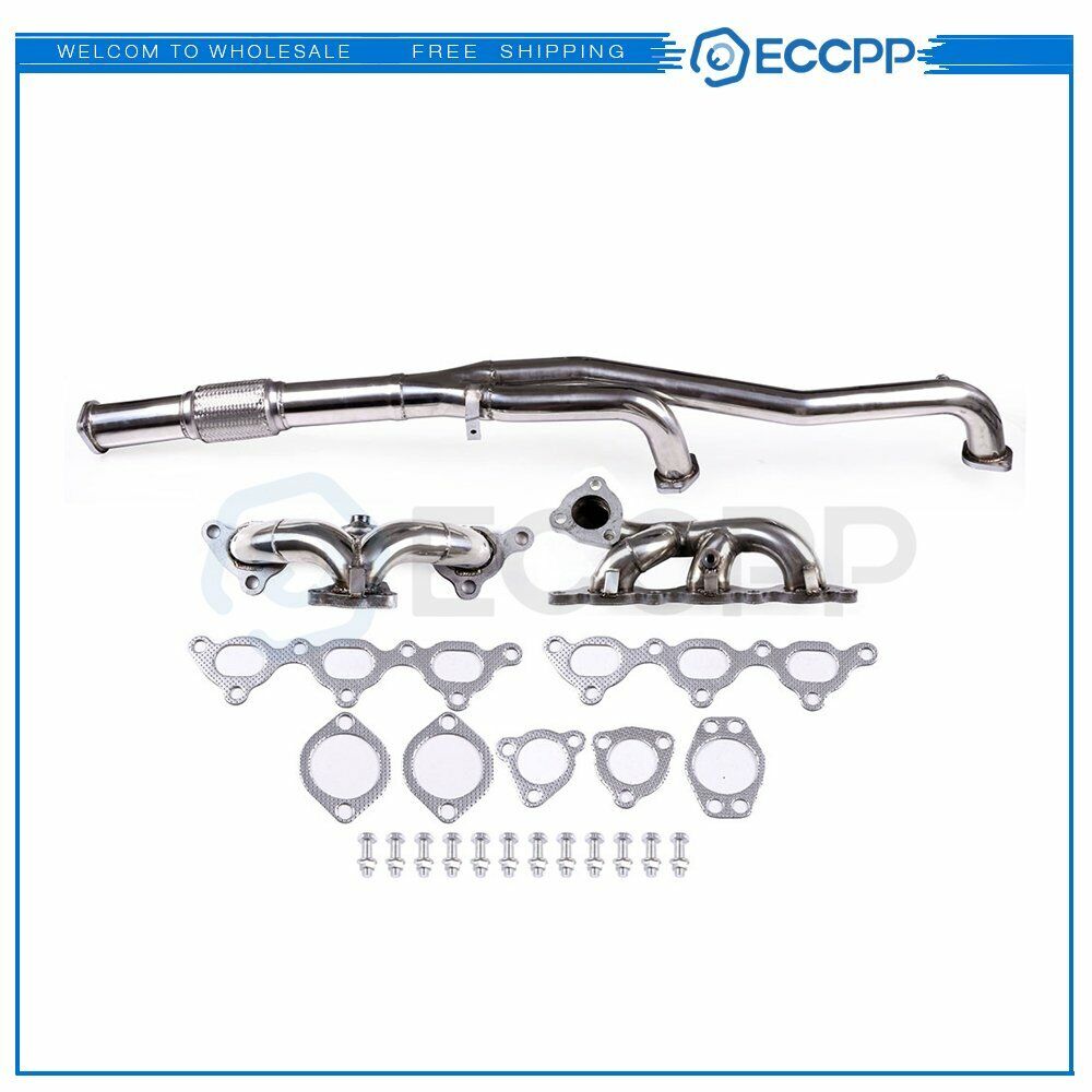 STAINLESS MANIFOLD HEADER+DOWNPIPE EXHAUST FOR 91-99 MIT 3000GT VR-4 GTO/STEALTH