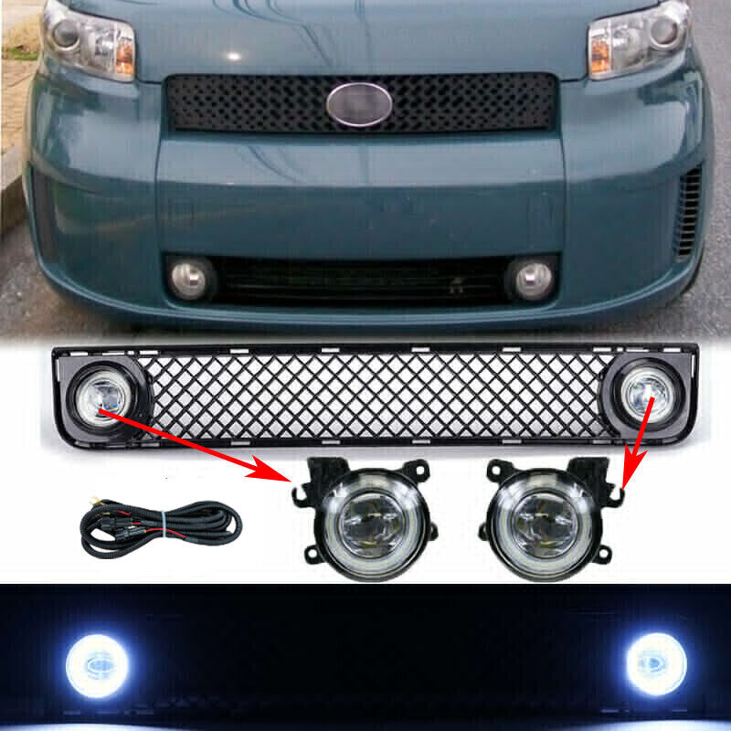 For 2008 2009 2010 Scion xB Bumper Lower Grille Grill & LED Fog Lights w/Wiring