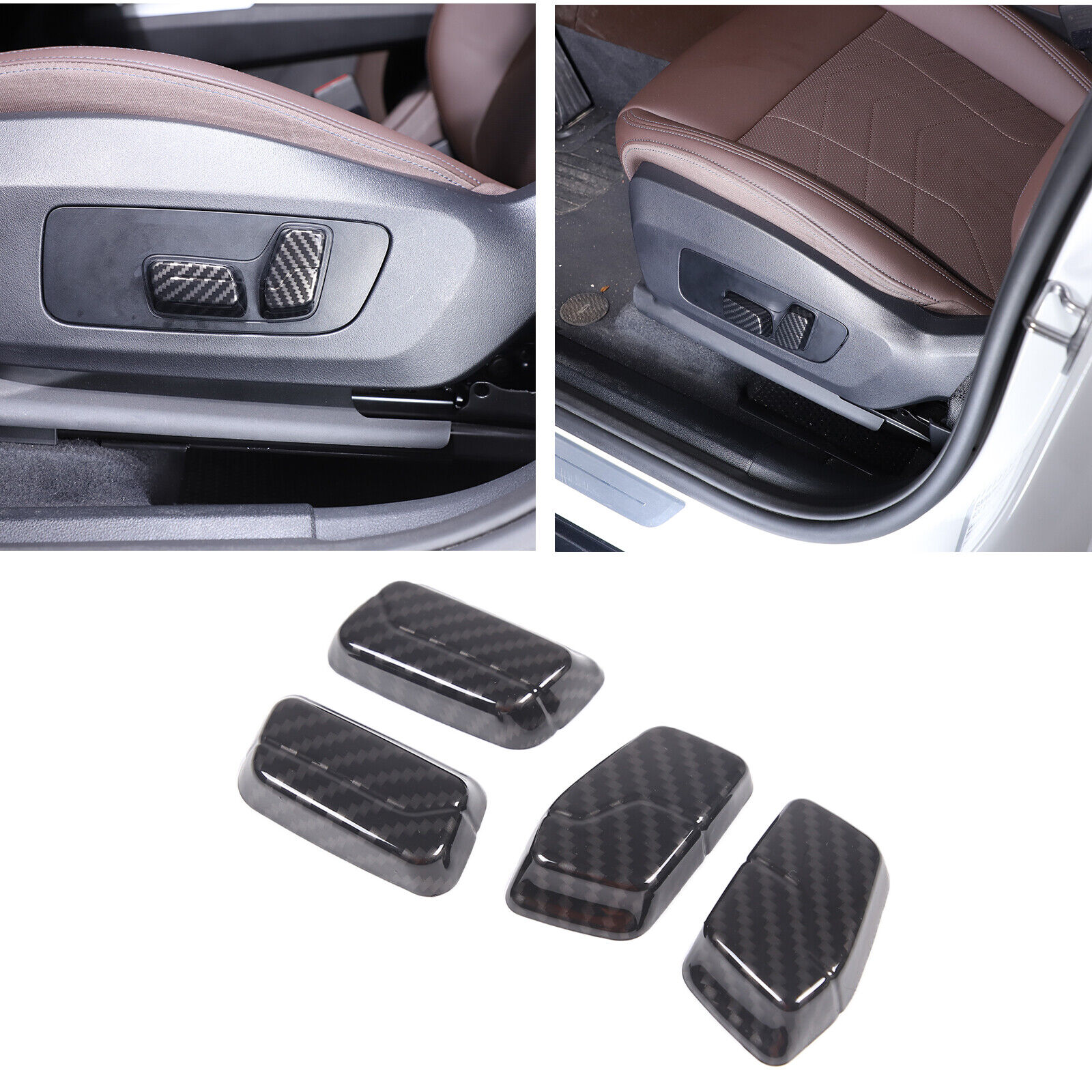 ABS Carbon Fiber Seat Adjust Button Cover Fits BMW X1 X3 330i 430i 840i i3 i4