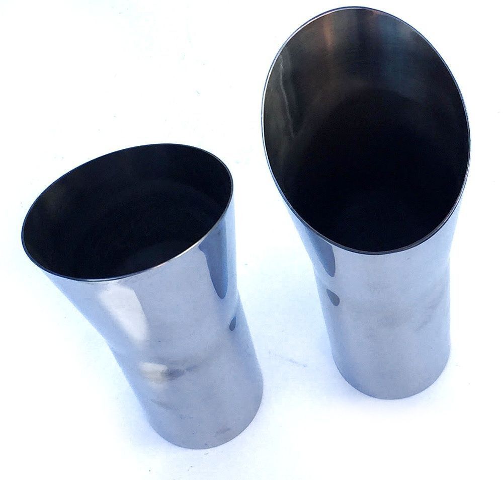 1968-1972 442 Cutlass Highly Polished Stainless Steel Exhaust Tips Trumpets-Pair
