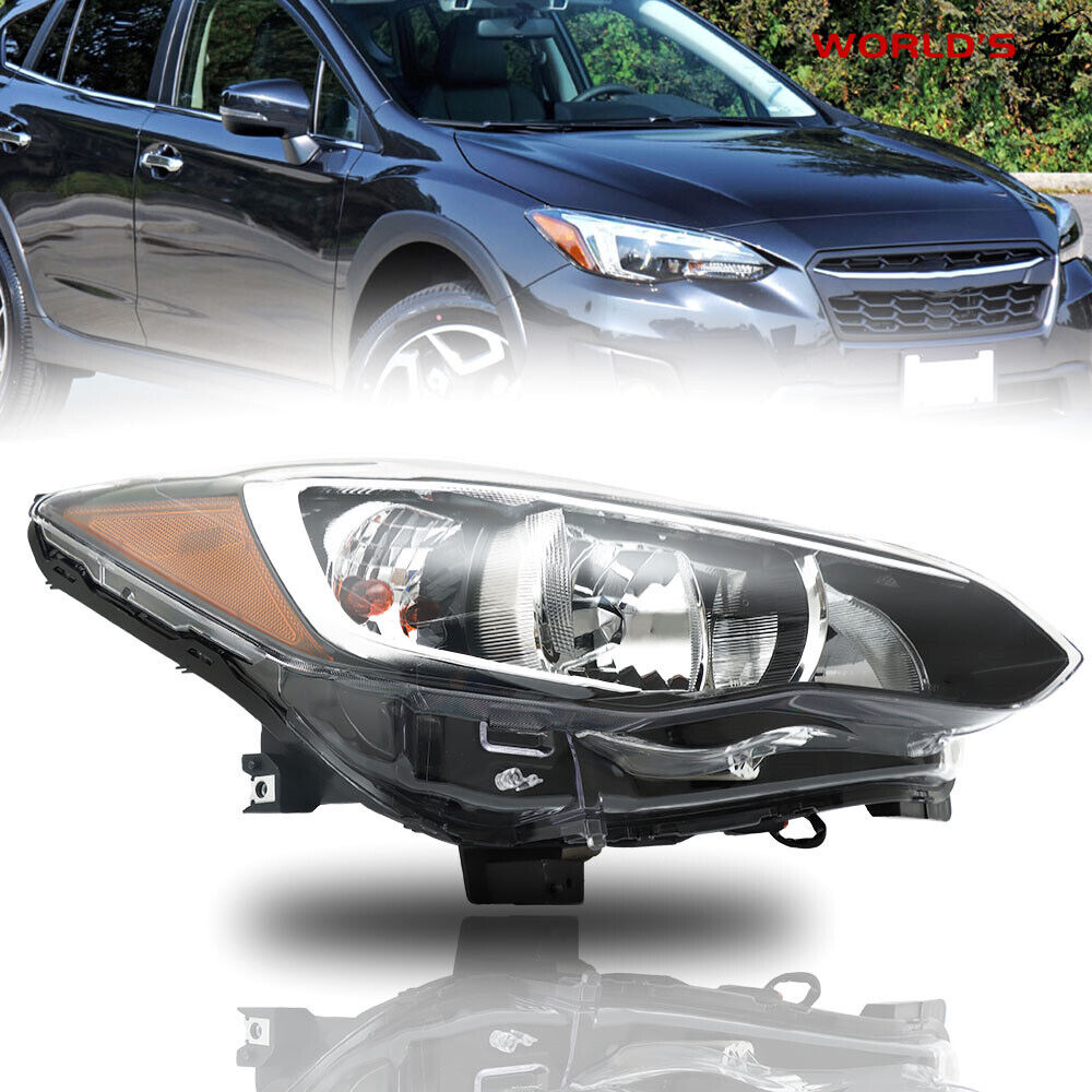 Right Side Headlight For 2017-18 Subaru Impreza/Crosstrek Halogen Chrome Housing