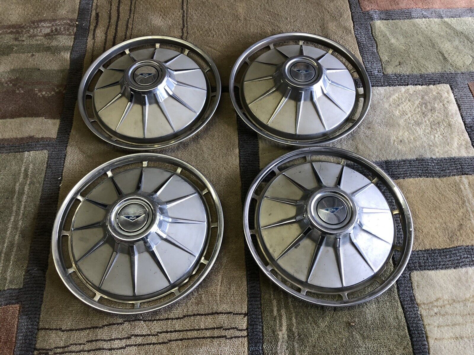 Set Of (4)  1961 to 1969 Chevy Corvair Monza 13 inch hubcaps wheel covers Driver