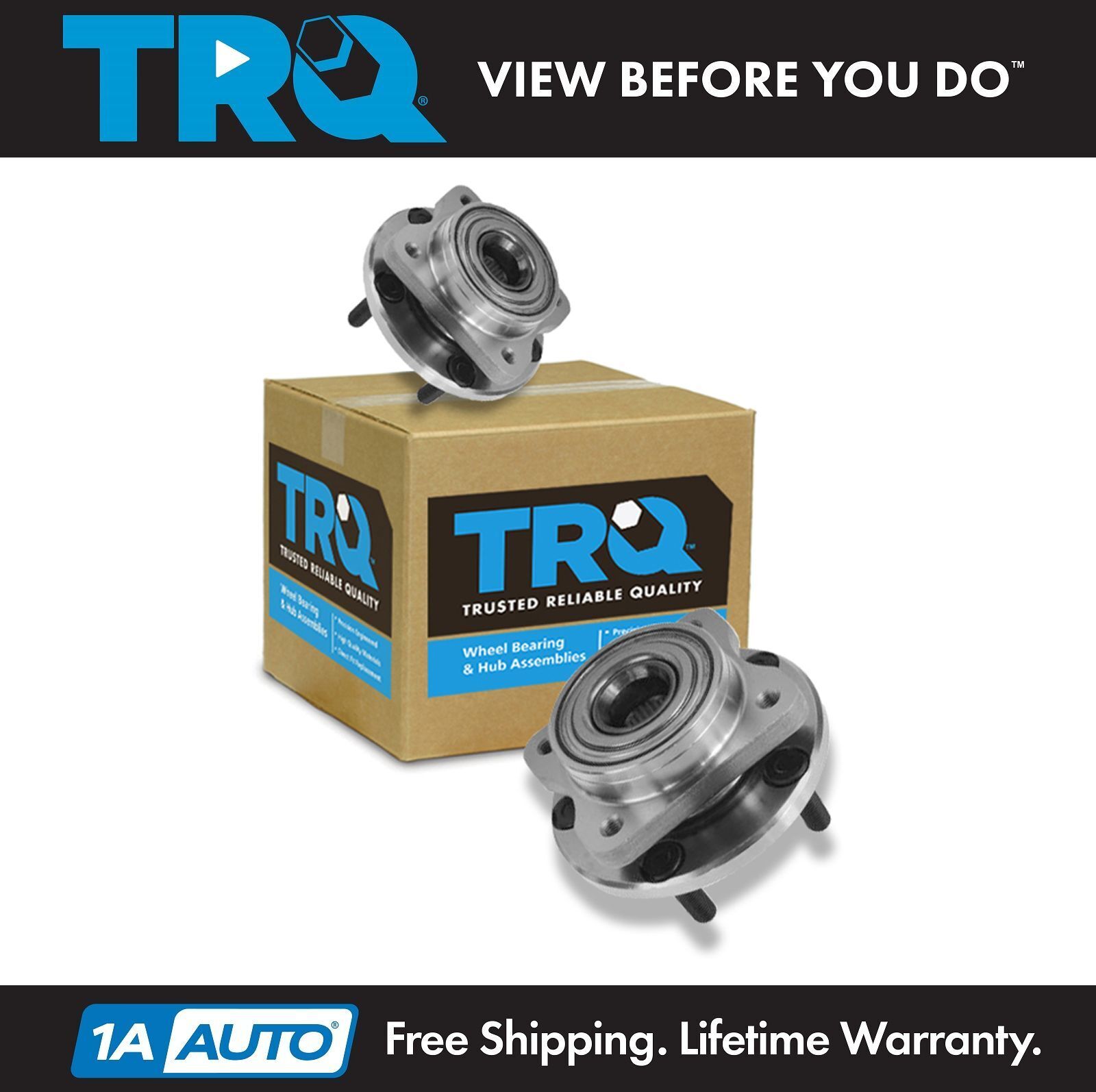 TRQ Front Wheel Hubs & Bearings Pair for Dodge Grand Caravan