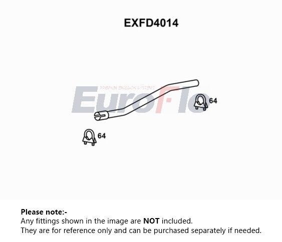 Exhaust Pipe fits FORD MONDEO Mk3 TDCi 2.2D Centre 04 to 07 EuroFlo Quality New