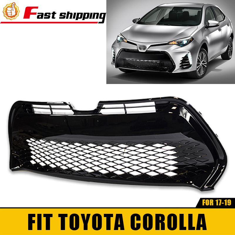 Fits 2017 2018 2019 Toyota Corolla SE XSE Front Bumper Black Lower Grille Grill