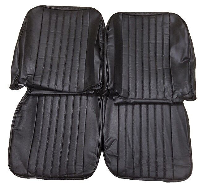 MGB Roadster and GT Pair of Seat Covers 1970 -1981 Leather look Black / Black