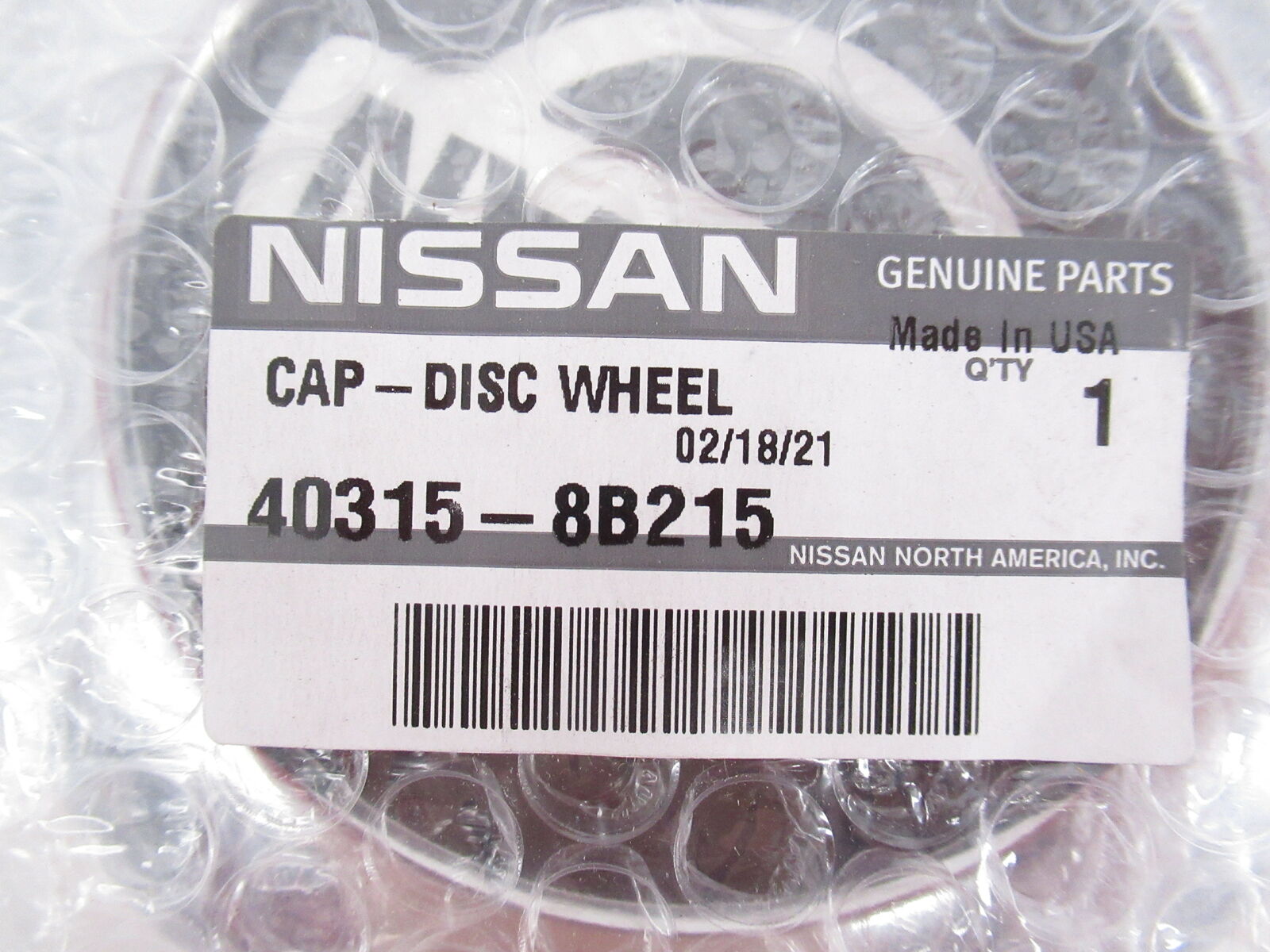 Genuine OEM Nissan 40315-8B215 Rear Disc Wheel Cap 98-00 Frontier 96-97 Pickup