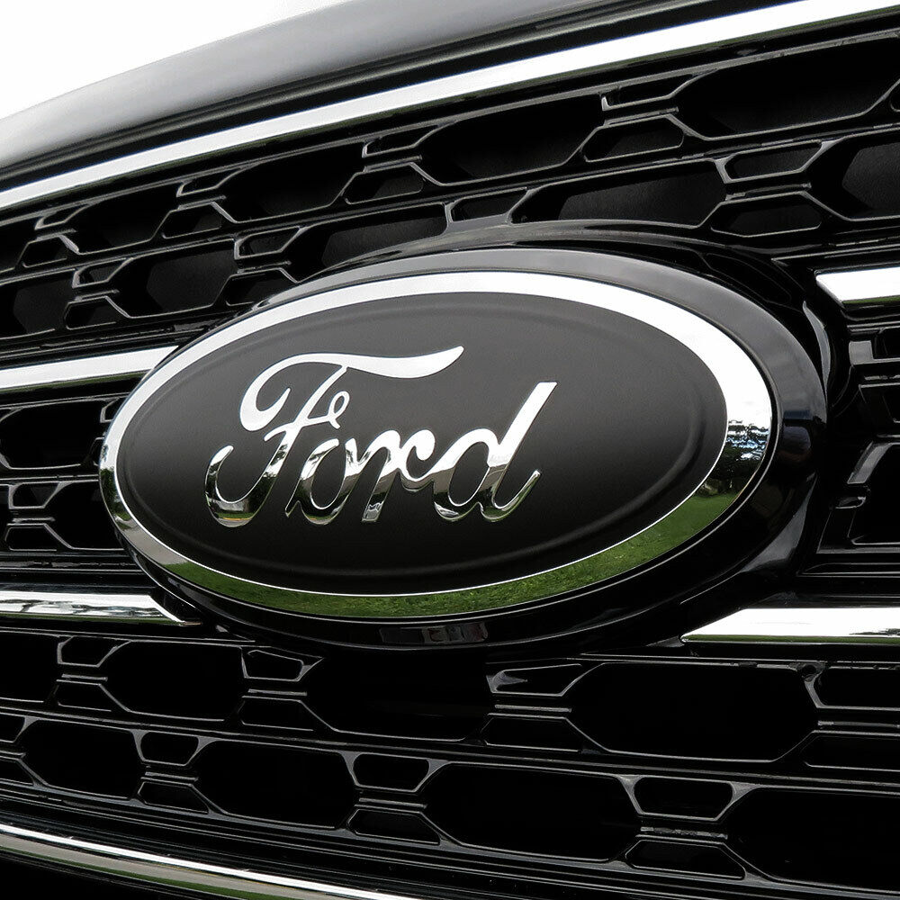 BocaDecals 2015-2022 Ford F150 Logo Emblem Insert Decals Matte Black (Set of 2)