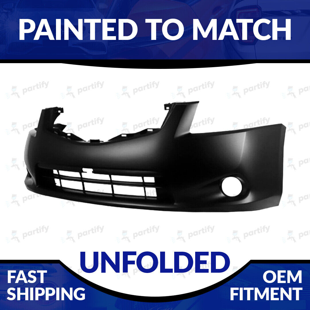 NEW Painted Unfolded Front Bumper W/ Fog Light Holes For 2010-2012 Nissan Sentra