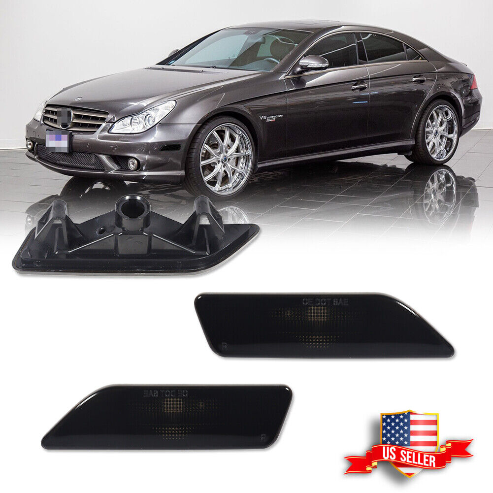 Smoke Front Side Marker Light For 06-11 Mercedes CLS-Class W219 CLS550 CLS63 AMG