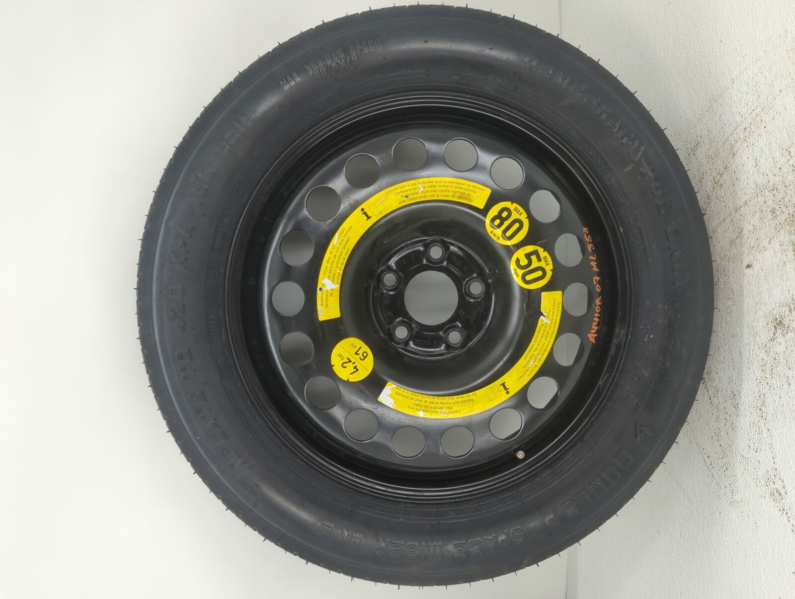 2006-2015 Mercedes-benz Ml350 Spare Donut Tire Wheel Rim Oem F1VDK