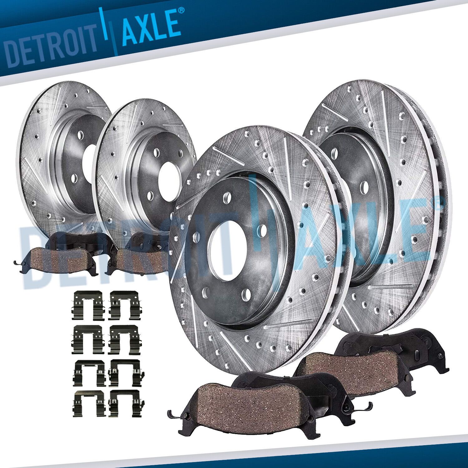 Front Rear Drilled Slotted Rotors + Brake Pads for Subaru Legacy Outback Impreza