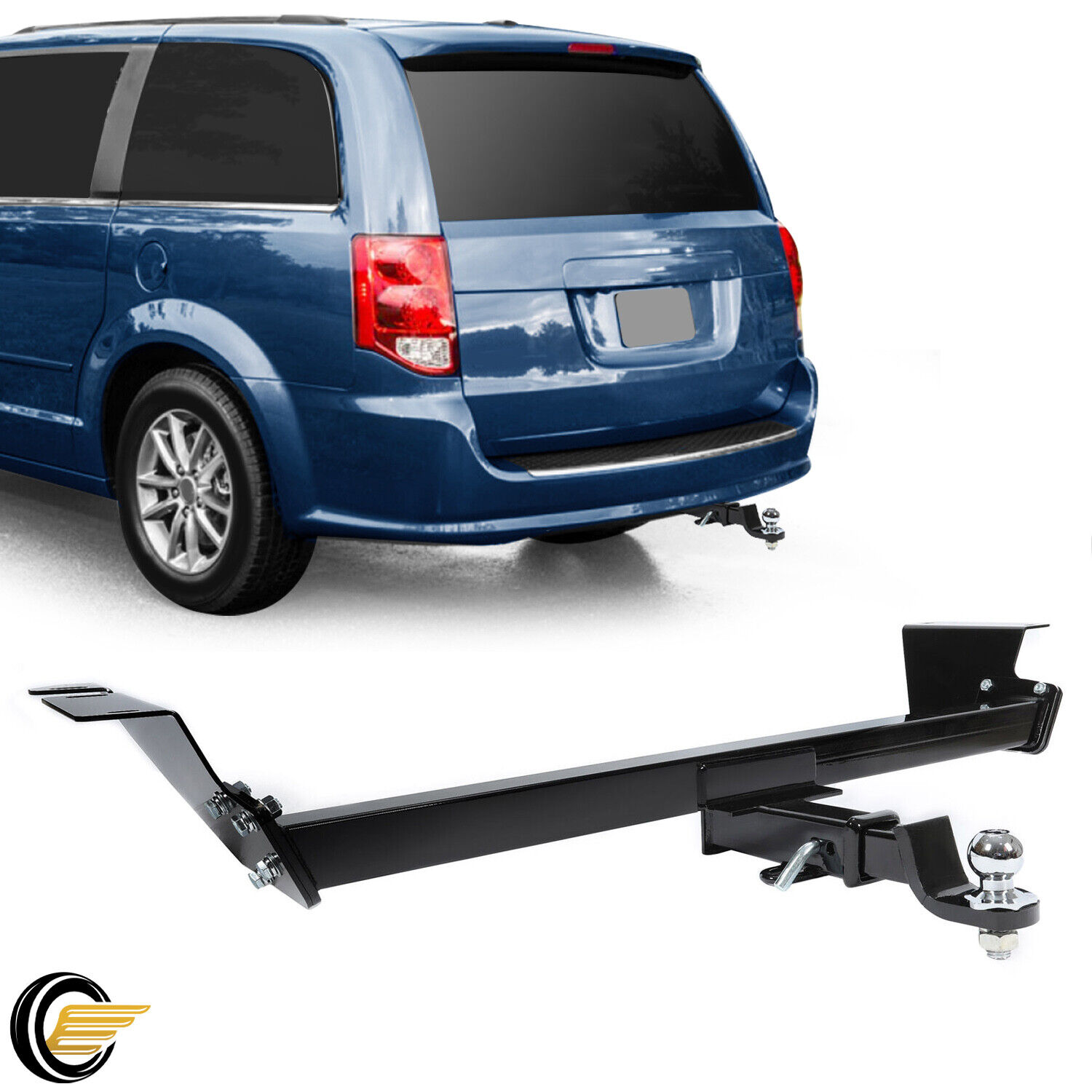 For 08-20 Dodge Grand Caravan Chrysler Town Country Black Trailer Hitch Class 3