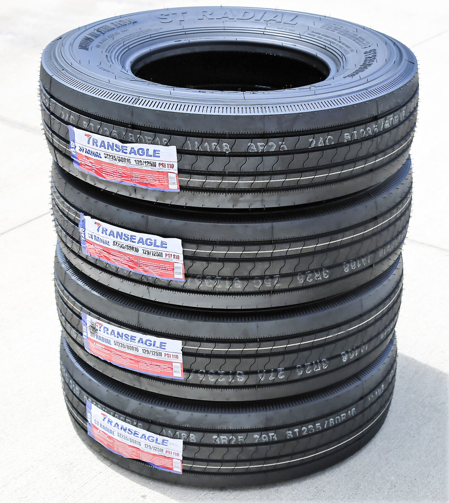 4 Tires Transeagle All Steel ST Radial ST 235/80R16 Load G 14 Ply Trailer