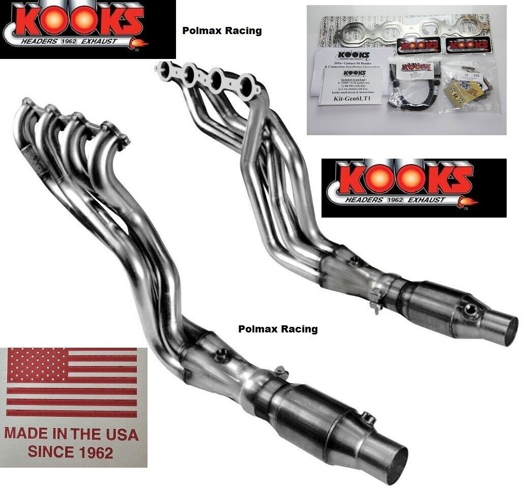Kooks 2''x 3'' headers / green catted mid pipes 2016-24 Camaro SS 6.2 LT1