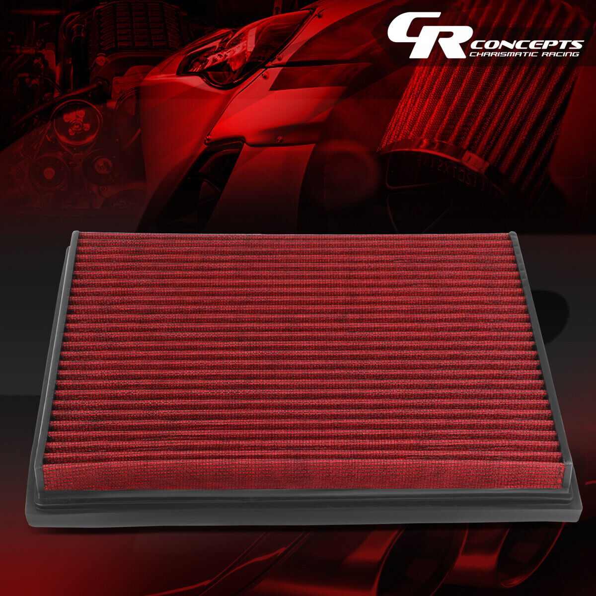 RED PANEL HI-FLOW ROP-IN ENGINE AIR FILTER FOR 11-17 BMW X5/X6/535I 3.0L TURBO