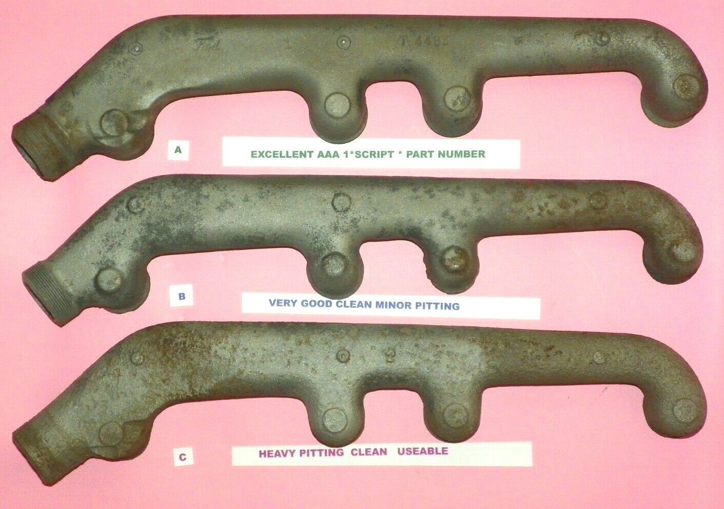 FORD MODEL T EXHAUST MANIFOLD (S) THREE   1 EX 1 G-VG 1 F-G  ALL FOR ONE PRICE
